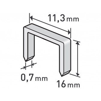 klipsy, opak. 1000 szt, 16mm, 11,3x0,52x0,70mm