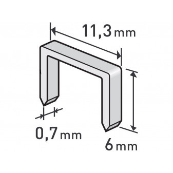 klipsy, opak. 1000 szt., 6mm, 11,3x0,52x0,70mm