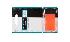 CONCORDE Zakładki indeksujące samoprzylepne pomarańczowe, 25x43mm, 50 plastikowych kartek