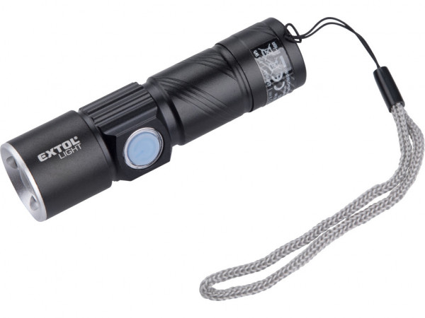 latarka 150lm, zoom, ładowanie USB, XPE 3W LED