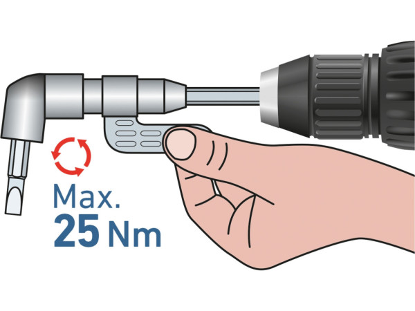 Uchwyt wiertła kątowego 1/4'x140mm (105°) z magnesem