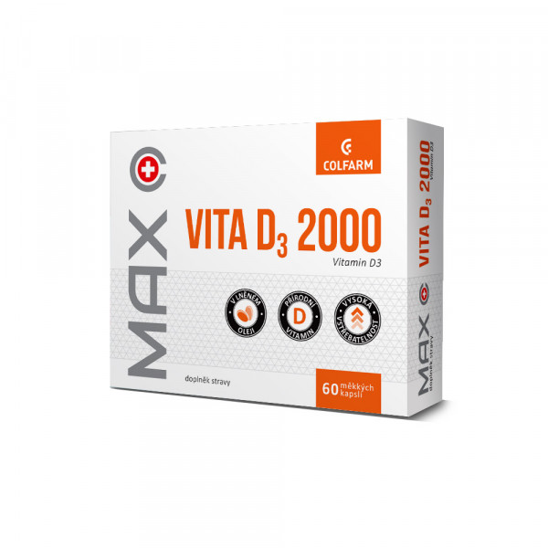 Colfarm Max Vita D3 2000, 60 kapsułek.