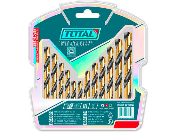 Wiertła do metalu, zestaw 12 szt., HSS