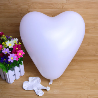 Aga4Kids Lateksowy Balon Serce 25 cm Biały 10 szt