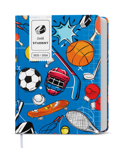 Dziennik tygodniowy - Student - V8 - laminowany - kieszonkowy - Sport