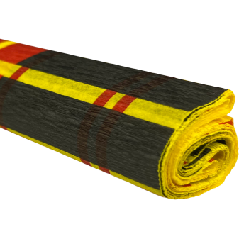 Papier krepowy - w kratkę czarny na żółtym 0,5x2m 28 g/m2 C05D58