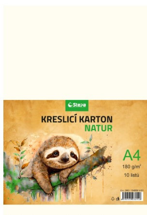 Karton rysunkowy naturalny A4 10 ark. 180g