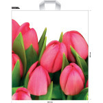 Plastikowa torebka prezentowa z nadrukiem - Tulipany