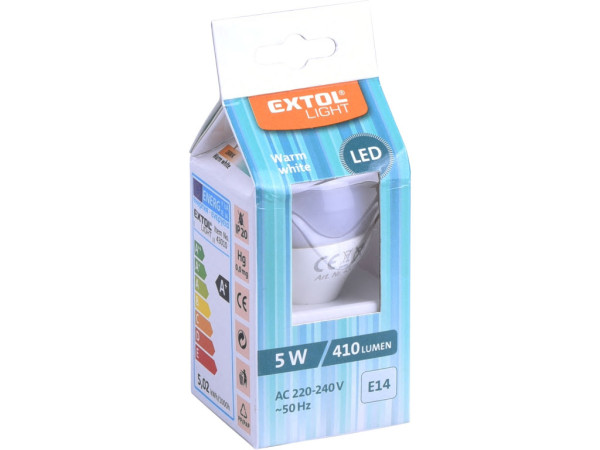 Żarówka LED mini, 410lm, 5W, E14, barwa ciepła biała